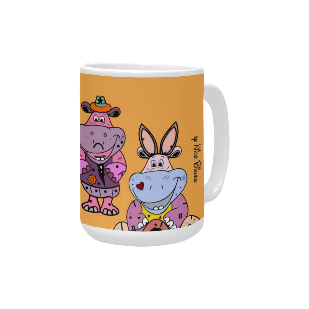 All Happy Hippo by Nico Bielow Custom Ceramic Mug (15OZ)