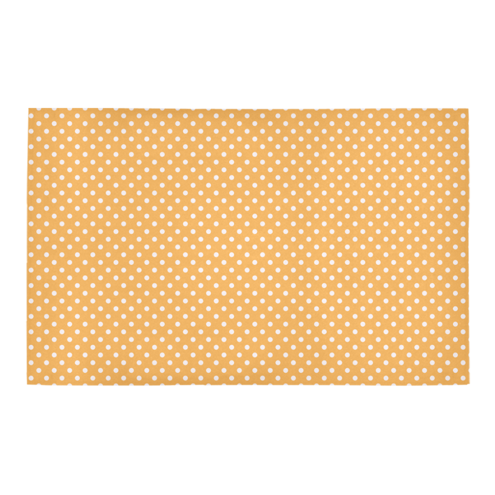 Yellow orange polka dots Bath Rug 20''x 32''