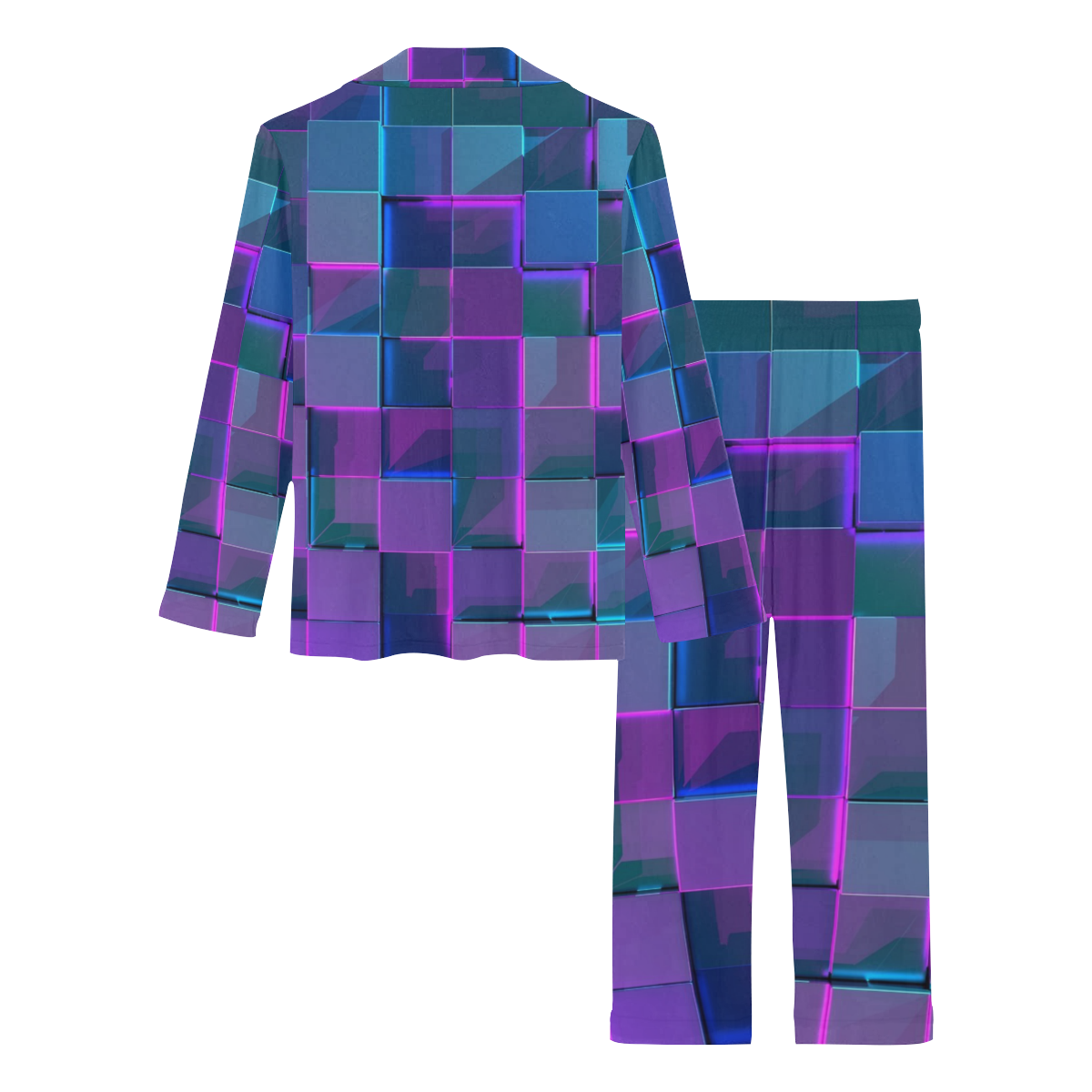 Prismic Glass Cubed Women's Long Pajama Set