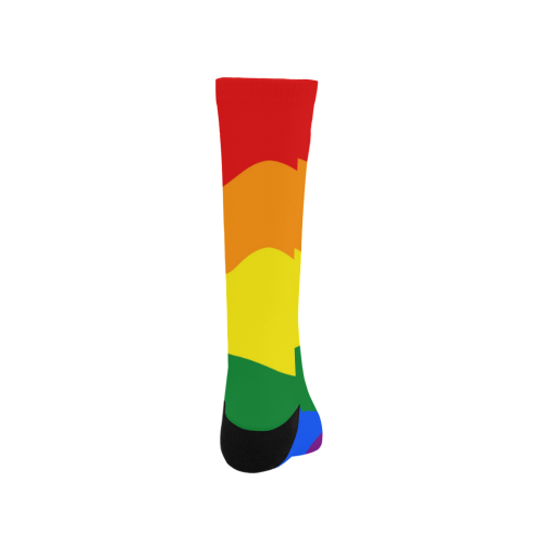Gay Pride - Rainbow Flag Waves Stripes 2 Trouser Socks (For Men)