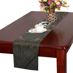 Funny steampunk owl Table Runner 14x72 inch
