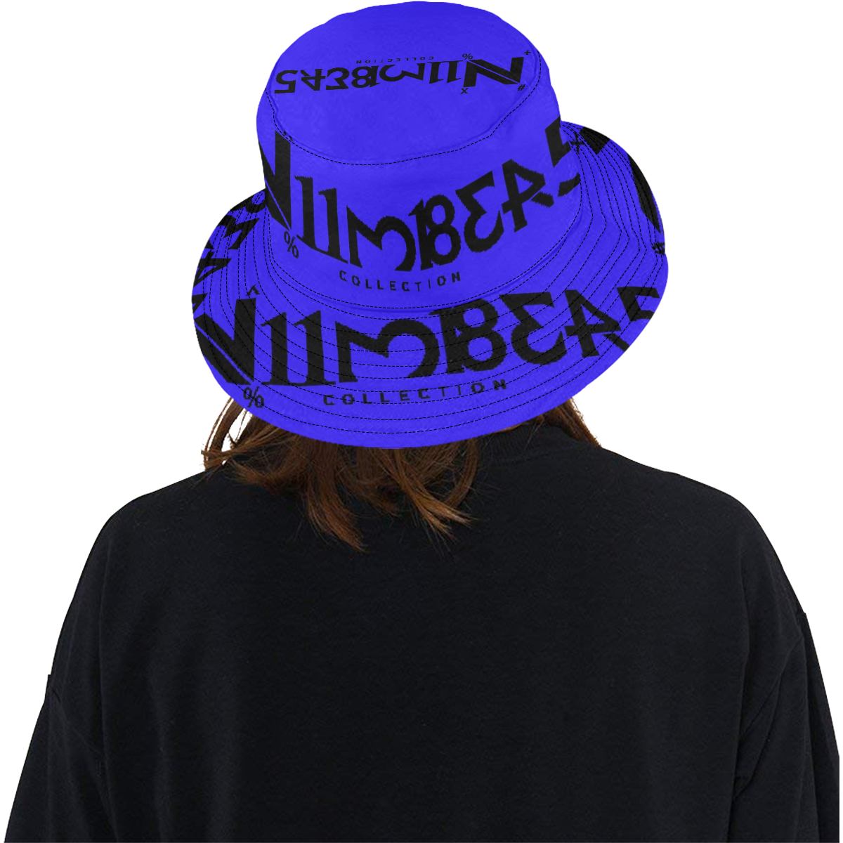 NUMBERS Collection LOGO Blueberry All Over Print Bucket Hat