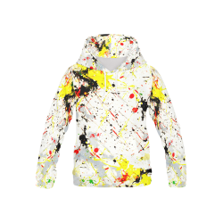 Yellow & Black Paint Splatter All Over Print Hoodie for Kid (USA Size) (Model H13)