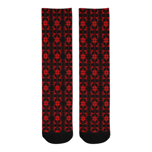 Abstract Flowing * Red on Black Trouser Socks