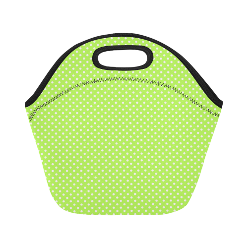 Mint green polka dots Neoprene Lunch Bag/Small (Model 1669)