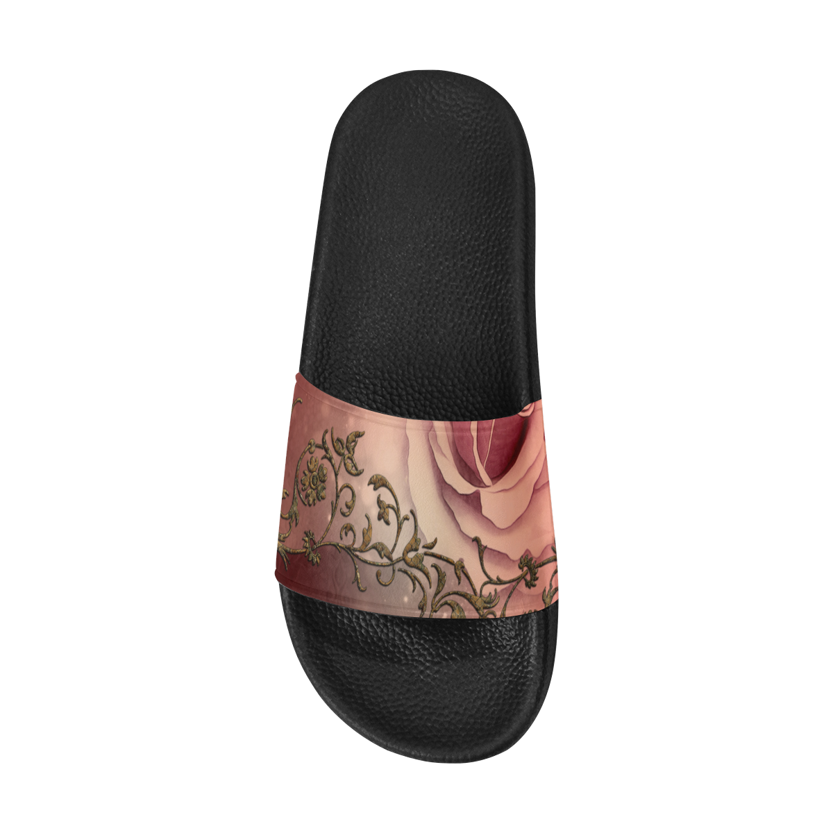 Wonderful roses with floral elements Men's Slide Sandals (Model 057)