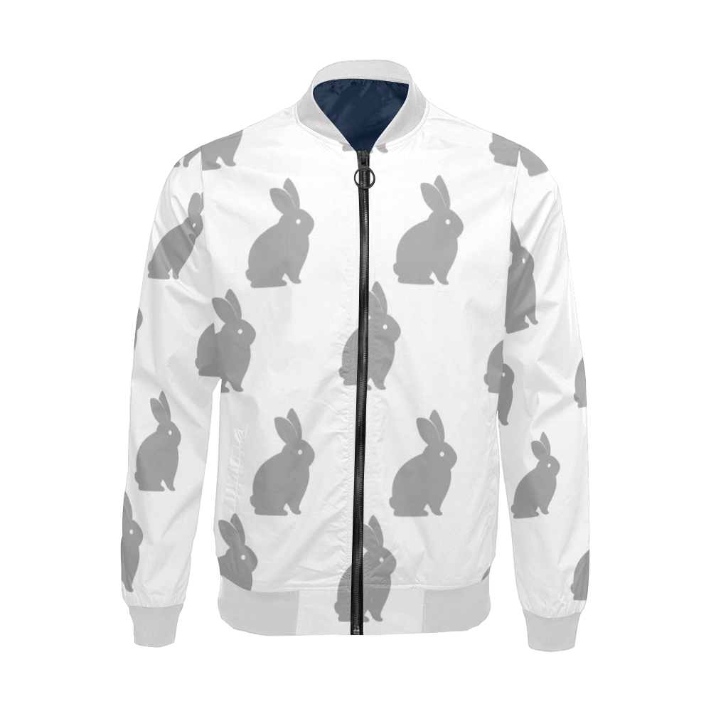 Rabbits white All Over Print Bomber Jacket for Men (Model H19)