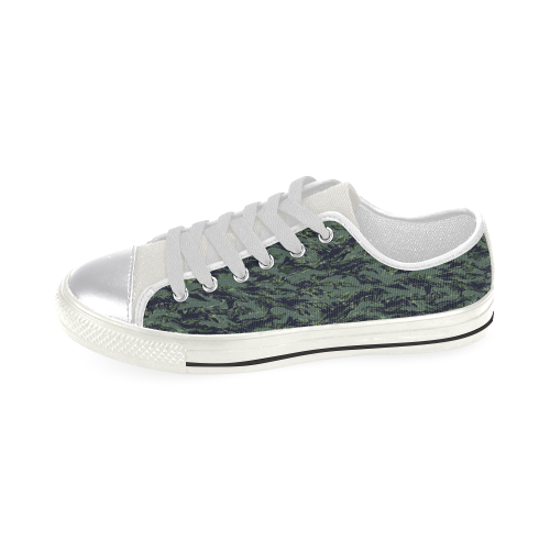Jungle Tiger Stripe Green Camouflage Women's Classic Canvas Shoes (Model 018)