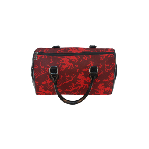 Awesome Japanese Sunset - Japanese Wave Red Ruby Leather Boston Handbag (Model 1621)