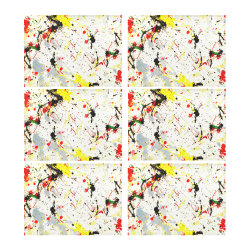 Yellow & Black Paint Splatter Placemat 14’’ x 19’’ (Six Pieces)