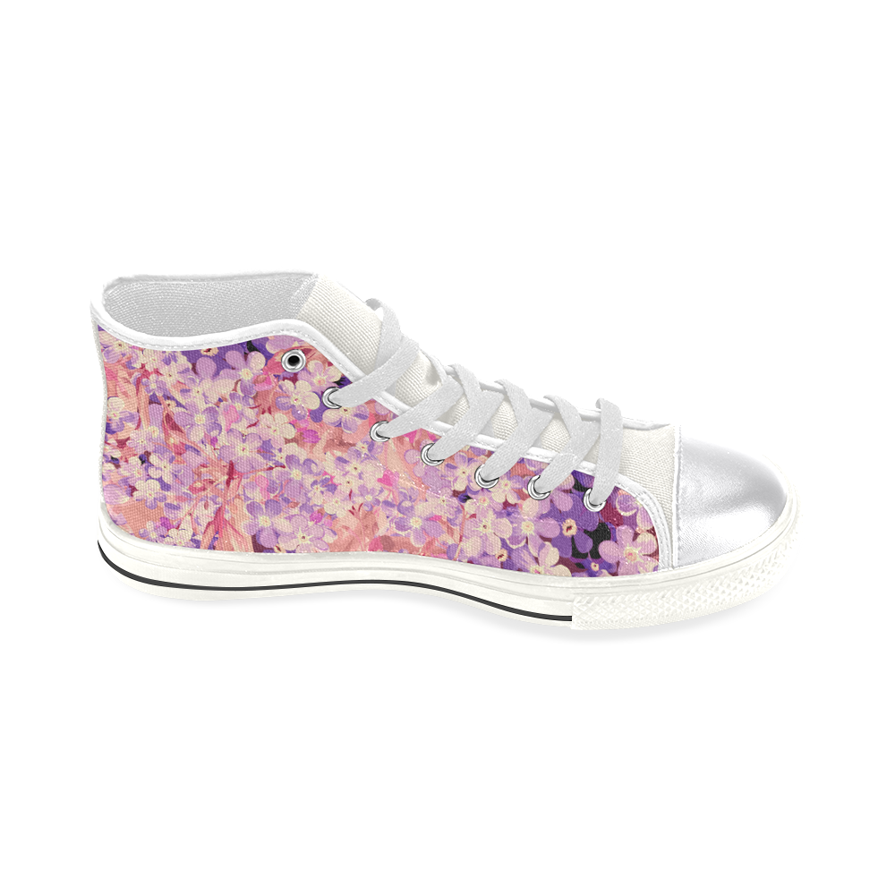 flower pattern Women's Classic High Top Canvas Shoes (Model 017)