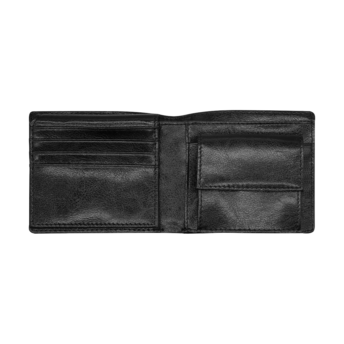 UGLY ROSE Black Bifold Wallet with Coin Pocket (Model 1706)