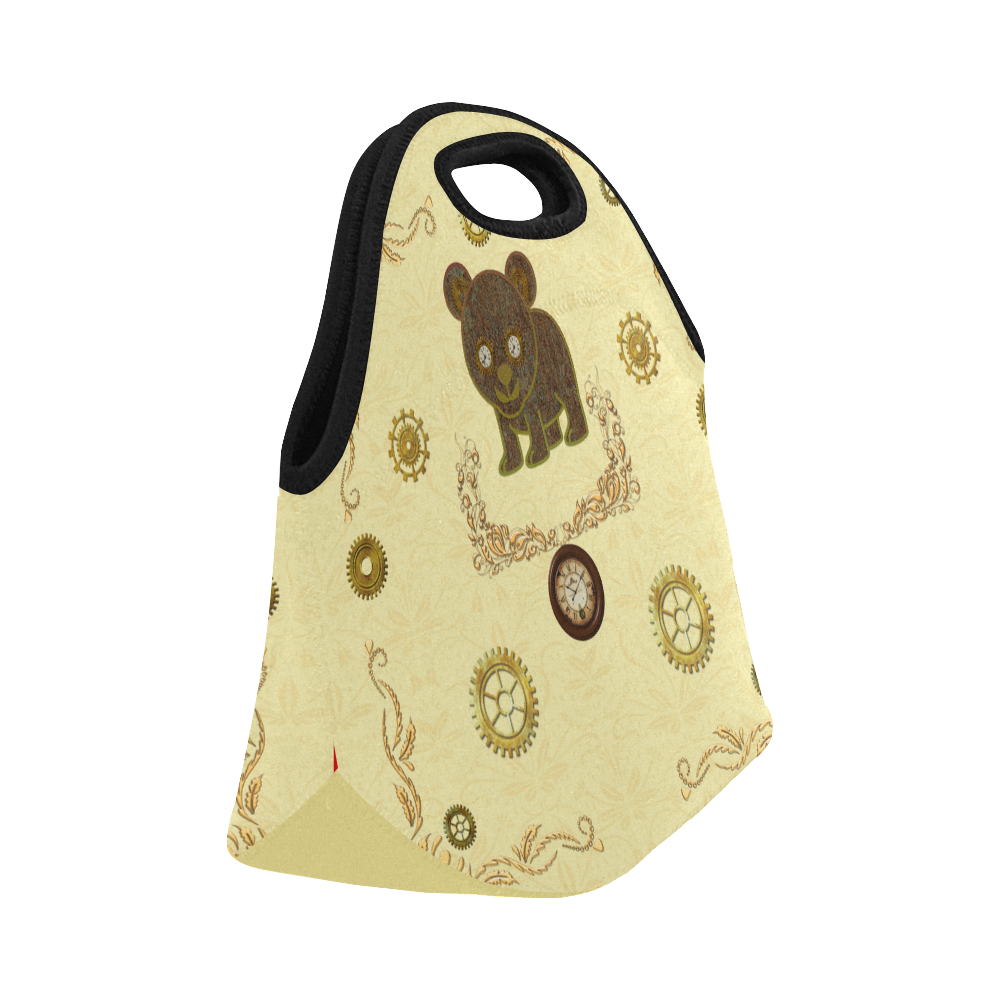 Awesome Steampunk Teddybear Neoprene Lunch Bag/Small (Model 1669)