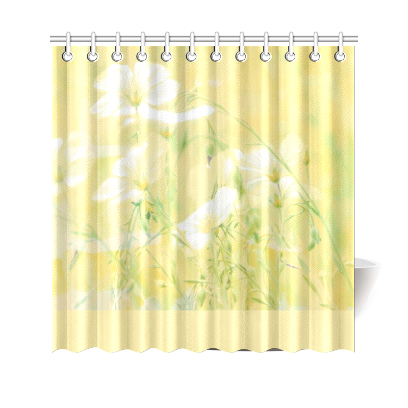 wildflowers yellow Shower Curtain 69"x70"