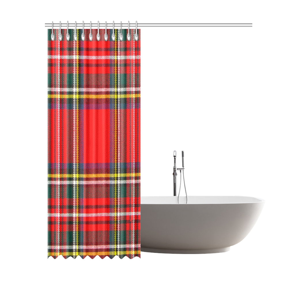 STEWART ROYAL MODERN HEAVY WEIGHT TARTAN Shower Curtain 69"x84"
