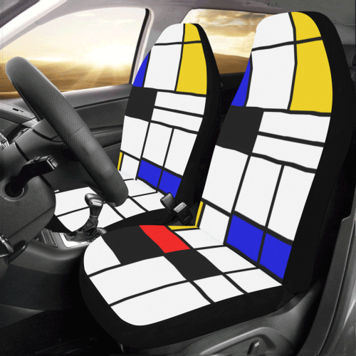 Bauhouse Composition Mondrian Style Car Seat Covers (Set of 2)
