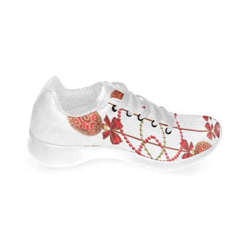 Red and Gold Christmas Ornaments Women's Running Shoes/Large Size (Model 020)
