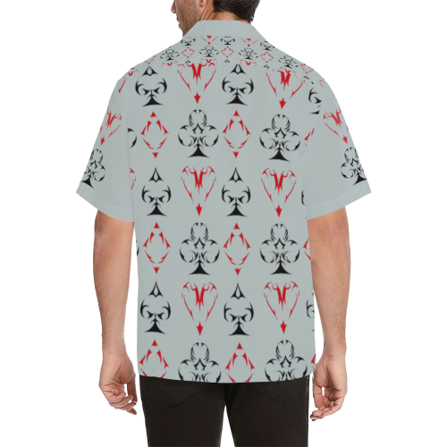 The four suits in playing cards Hawaiian Shirt (Model T58)