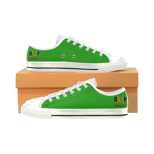 DMP music Foze White/Green Men's Classic Canvas Shoes (Model 018)