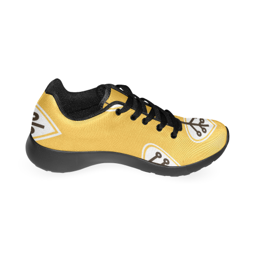 Design gold leaves shoes with white Men's Running Shoes/Large Size (Model 020)