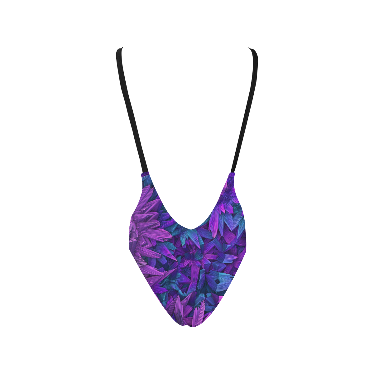 Purple Jungle Sexy Low Back One-Piece Swimsuit (Model S09)