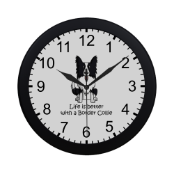Life Is Better With A Border Collie Circular Plastic Wall clock