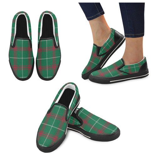 Welsh National Tartan Women's Slip-on Canvas Shoes/Large Size (Model 019)