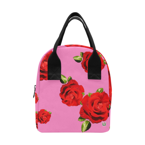 Fairlings Delight's Floral Luxury Collection- Red Rose Zipper Lunch Bag 53086b10 Zipper Lunch Bag (Model 1689)