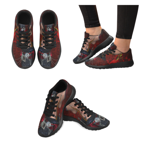 Beautiful steampunk lady, awesome hat Women’s Running Shoes (Model 020)