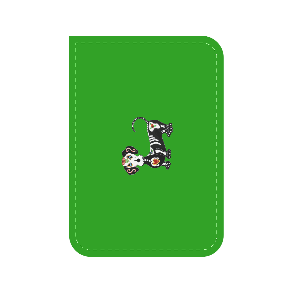Dachshund Sugar Skull Green Car Seat Belt Cover 7''x10''