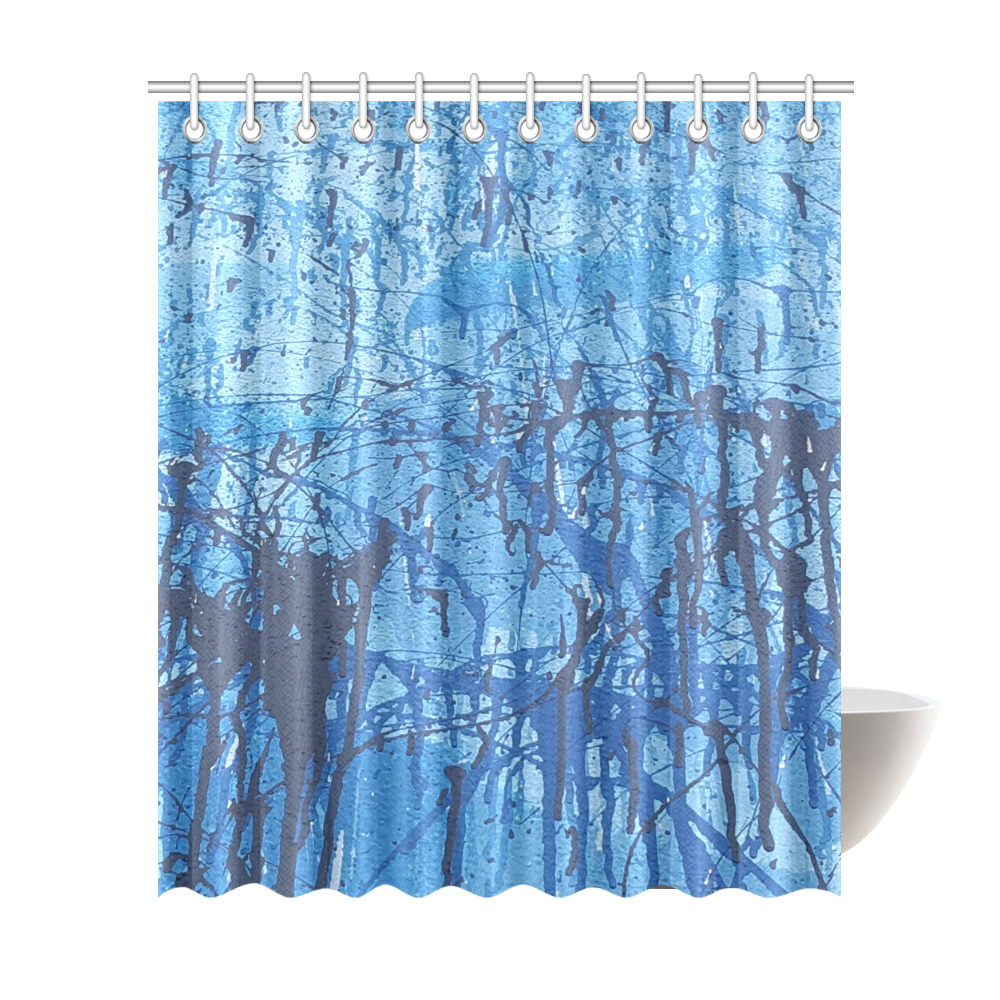 Blue splatters Shower Curtain 72"x84"