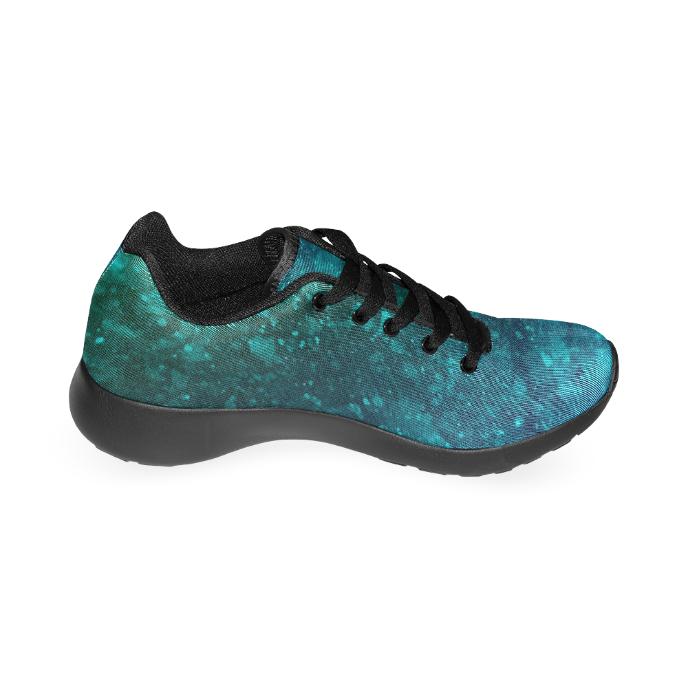 Blue and Green Abstract Women's Running Shoes/Large Size (Model 020)