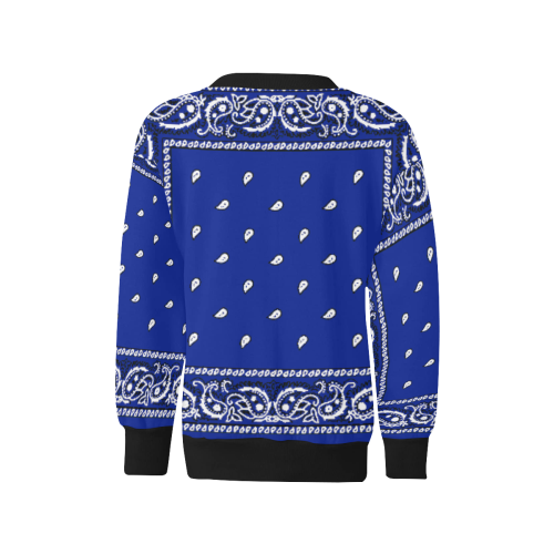KERCHIEF PATTERN BLUE Kids' All Over Print Sweatshirt (Model H37)