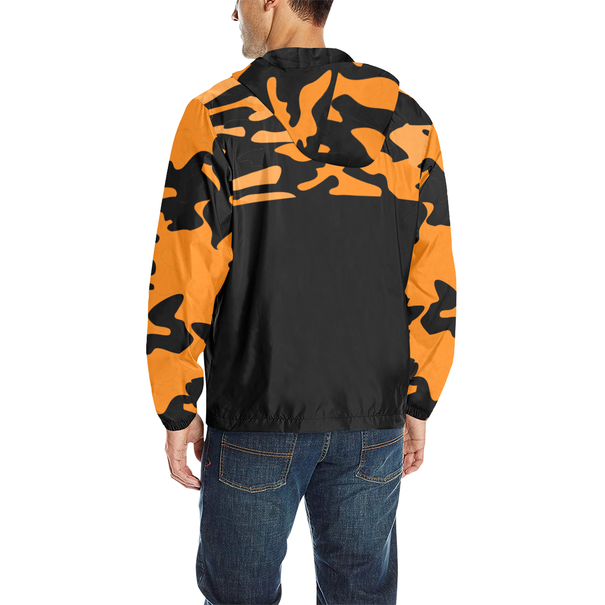 tumeric black camo sleeves All Over Print Quilted Windbreaker for Men (Model H35)