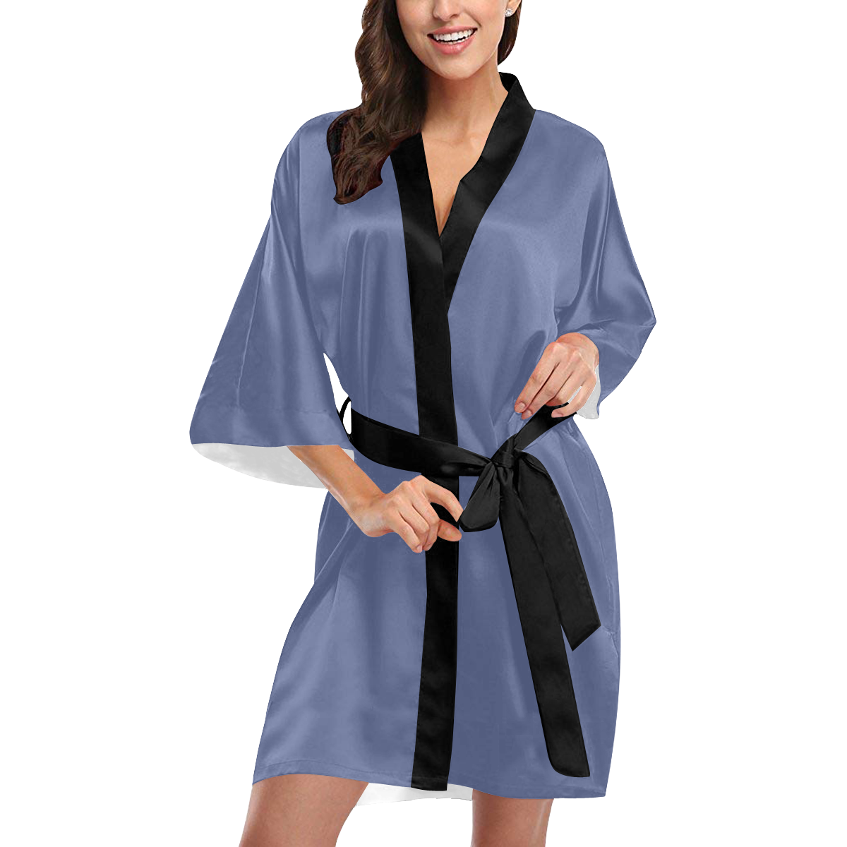 Bleached Denim Kimono Robe