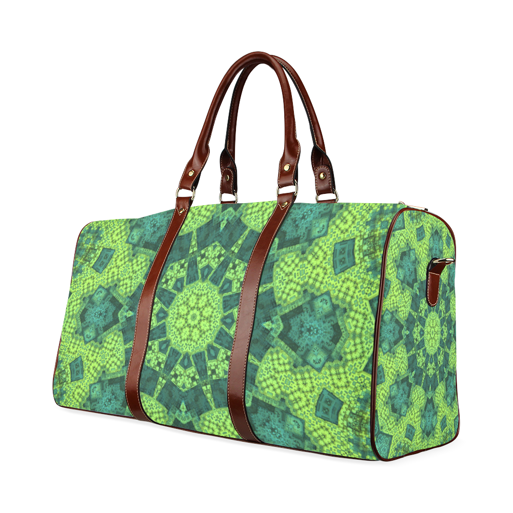 Green Theme Mandala Waterproof Travel Bag/Small (Model 1639)