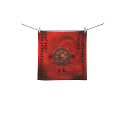 Skulls on red vintage background Square Towel 13“x13”