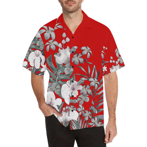 RED Aloha-3 Shirt 477 Hawaiian Shirt (Model T58)