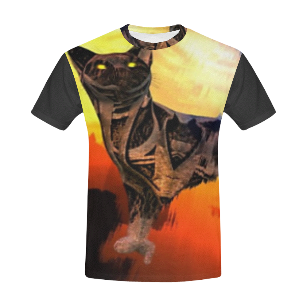 GLASS CAT All Over Print T-Shirt for Men (USA Size) (Model T40)