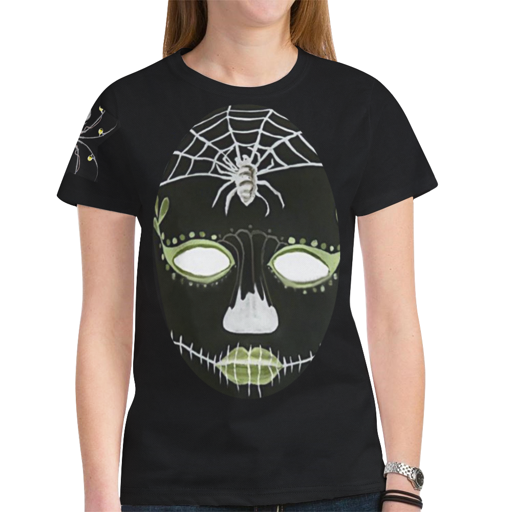 Spider mask New All Over Print T-shirt for Women (Model T45)
