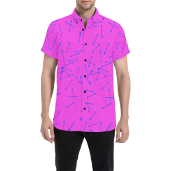 Arrows Every Direction Blue and Pink Men's All Over Print Short Sleeve Shirt (Model T53)