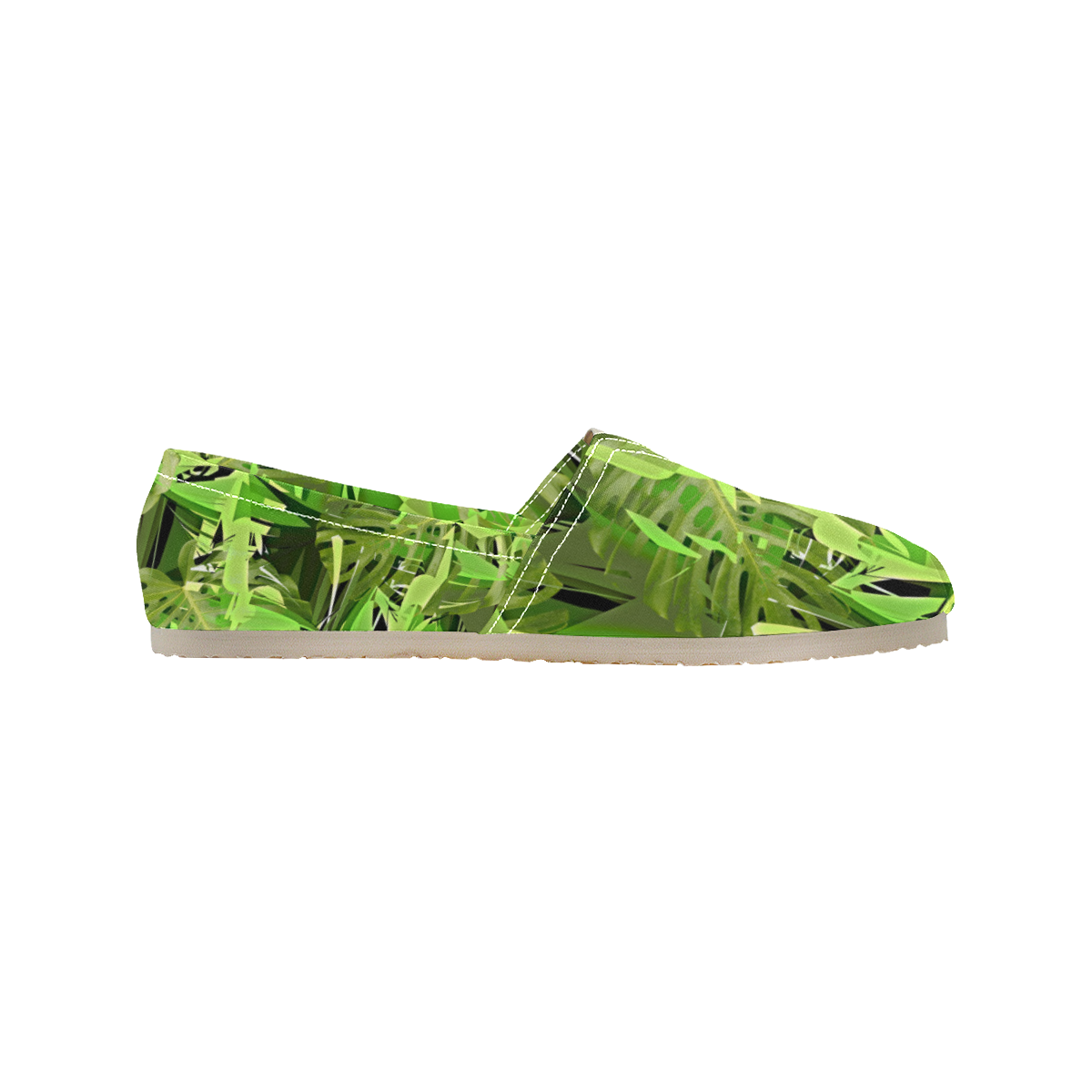 Tropical Jungle Leaves Camouflage Women's Classic Canvas Slip-On (Model 1206)