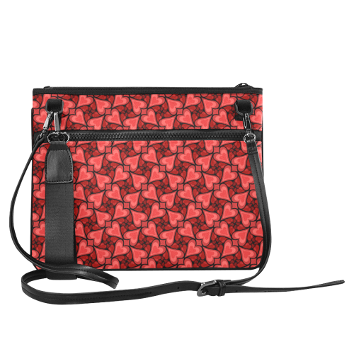 Red Hearts Love Pattern Slim Clutch Bag (Model 1668)