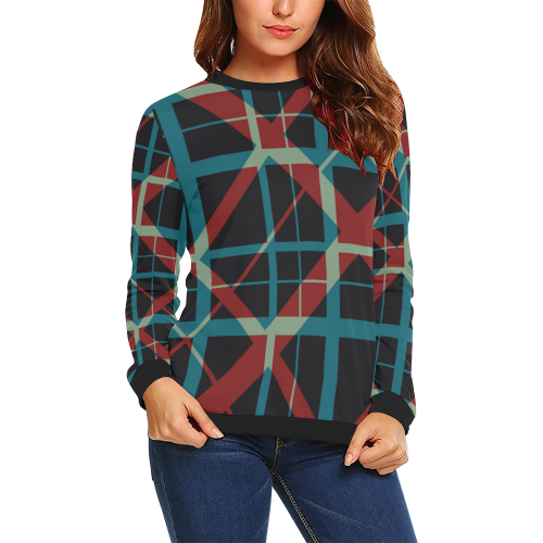 Classic style plaid pattern design All Over Print Crewneck Sweatshirt for Women (Model H18)