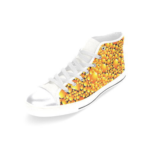 yellow bubble Women's Classic High Top Canvas Shoes (Model 017)