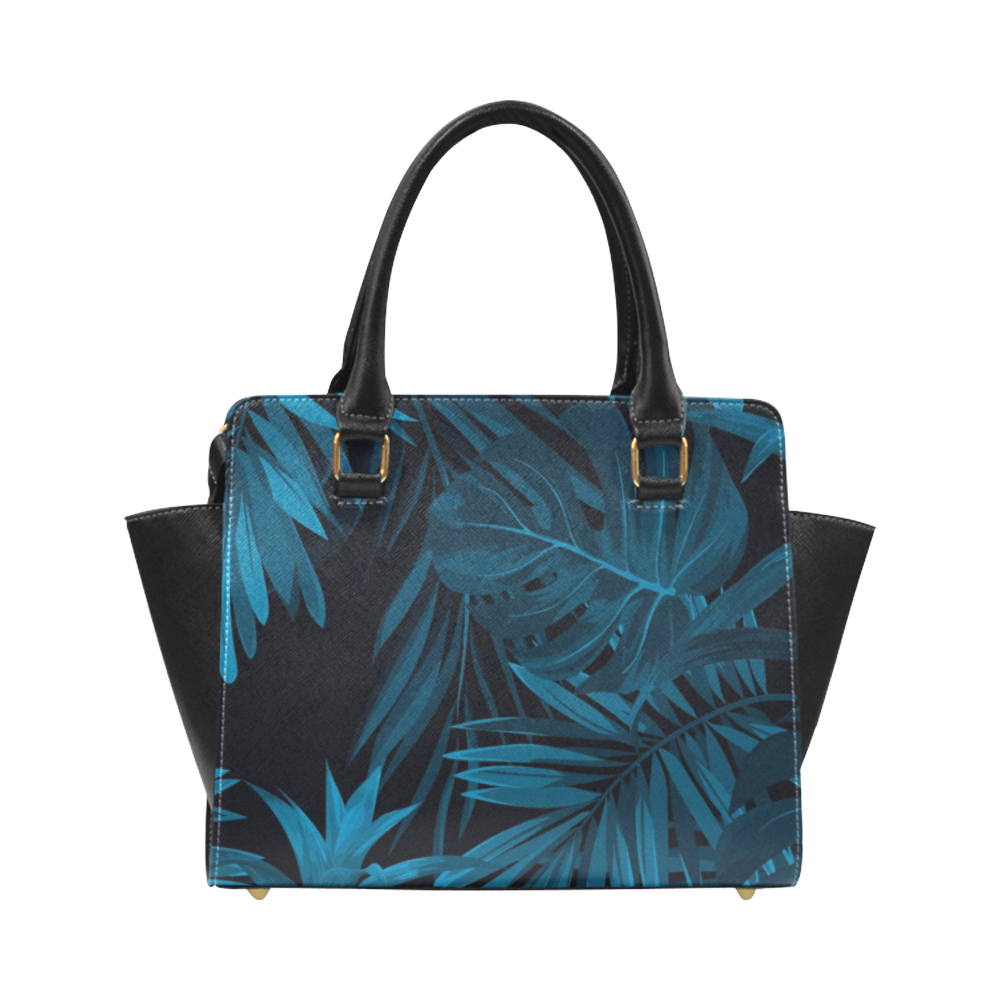 blue tropics leaf Classic Shoulder Handbag (Model 1653)