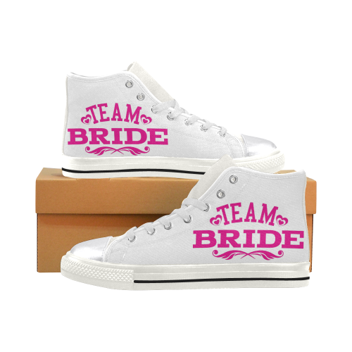 Team Bride Women's Classic High Top Canvas Shoes (Model 017)