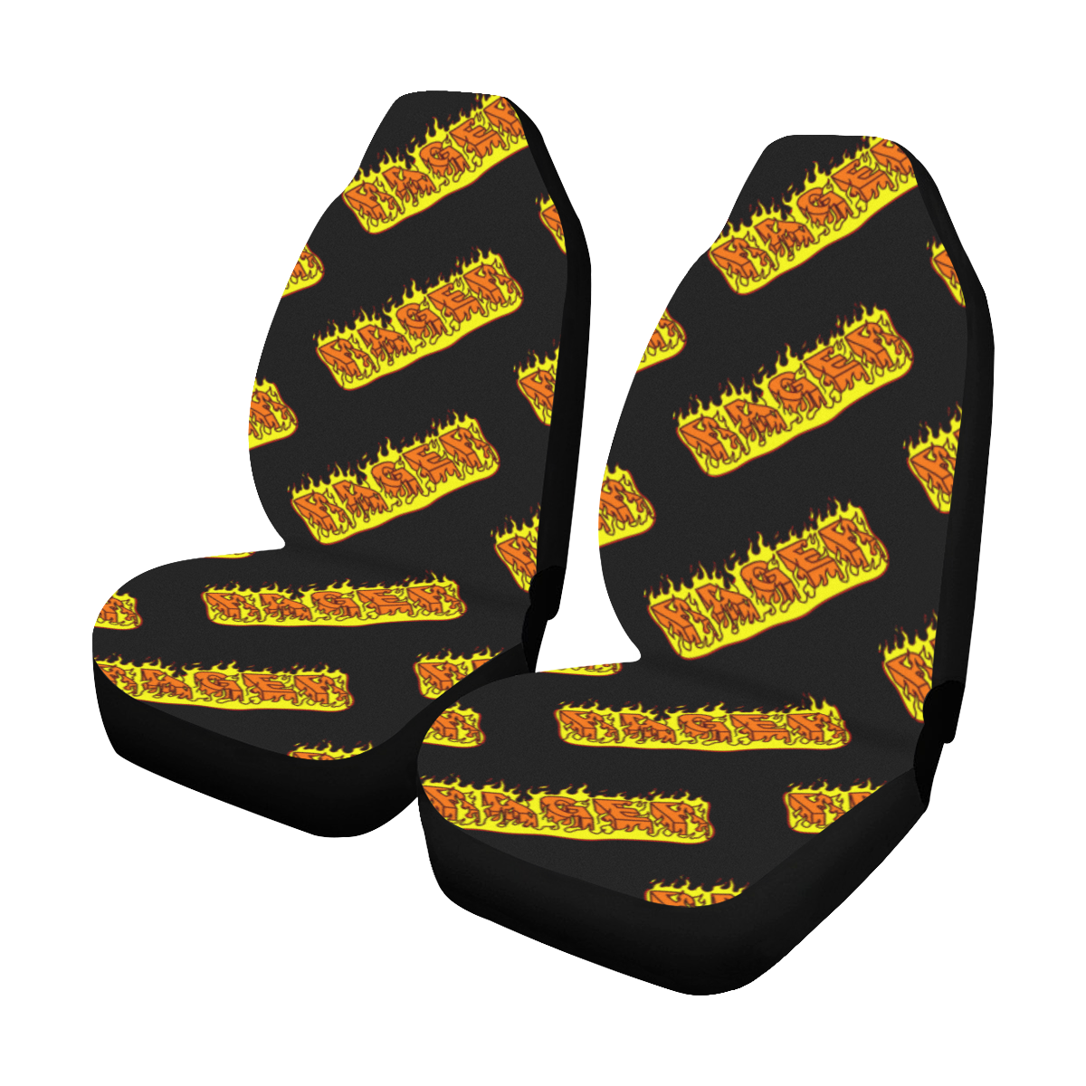 RAGER HELL ALL OVER black Car Seat Covers (Set of 2)