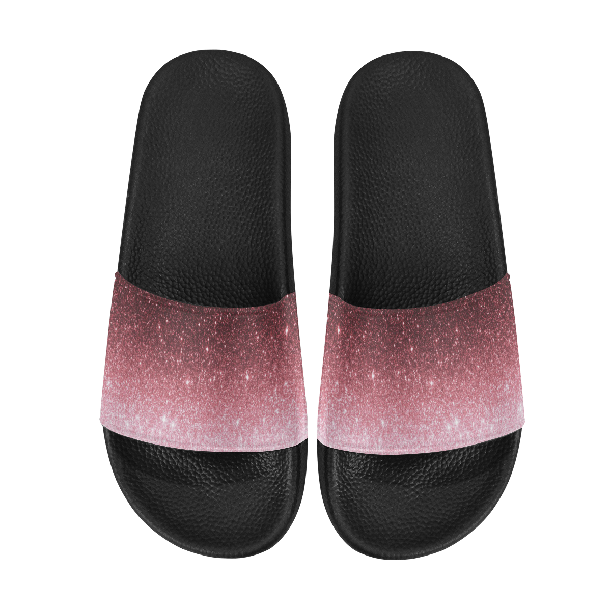 rose gold Glitter gradient Women's Slide Sandals (Model 057)