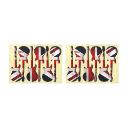 Union Jack British UK Flag Guitars Yellow Placemat 14’’ x 19’’ (Set of 2)